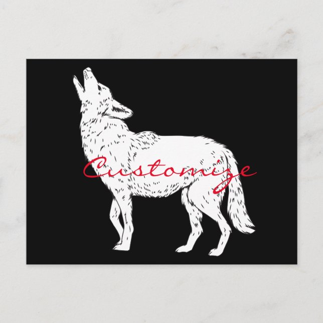 Cartão Postal Coyote Howling Thunder_Cove (Frente)