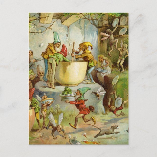 Cartão Postal Cozimento na cozinha do gnomo (Frente)