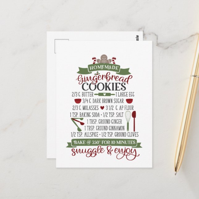 Cartão Postal cozinha caseira de pão de Natal Pos (Frente/Verso In Situ)