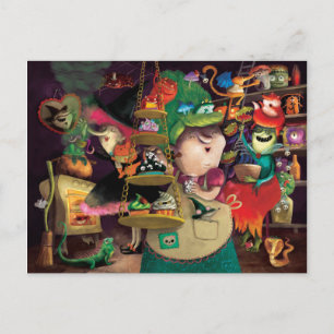 Cartão Postal Cozinha das Bruxas de Halloween