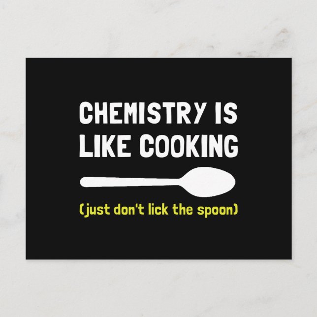 Cartão Postal Cozinhar de Química (Frente)
