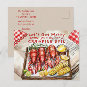 Cartão Postal Cozinhar Lagostim Vamos Ficar Sujos