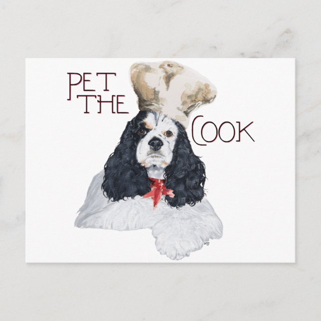 Cartão Postal Cozinheiro American Cocker Spaniel (Frente)
