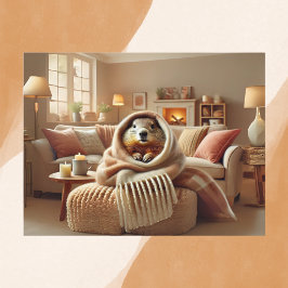 Cartão Postal Cozy Groundhog Winter Warmth
