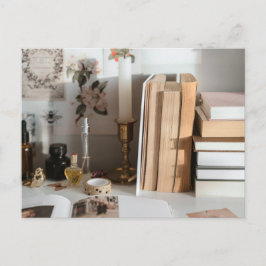 Cartão Postal Cozy Vintage Desk Aesthetic