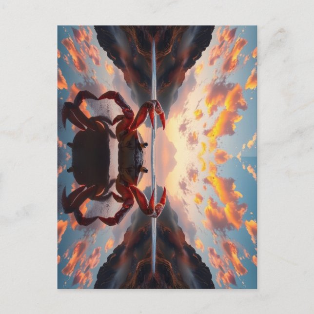 Cartão Postal crab reflection art (Frente)