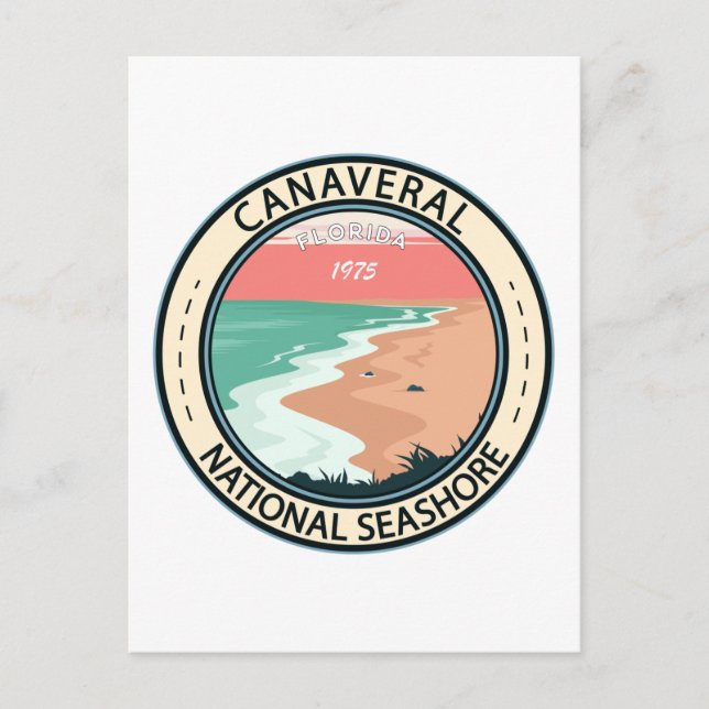 Cartão Postal Crachá Canaveral Nacional do Mar da Flórida (Frente)