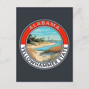 Cartão Postal Crachá de arte de viagem do Alabama