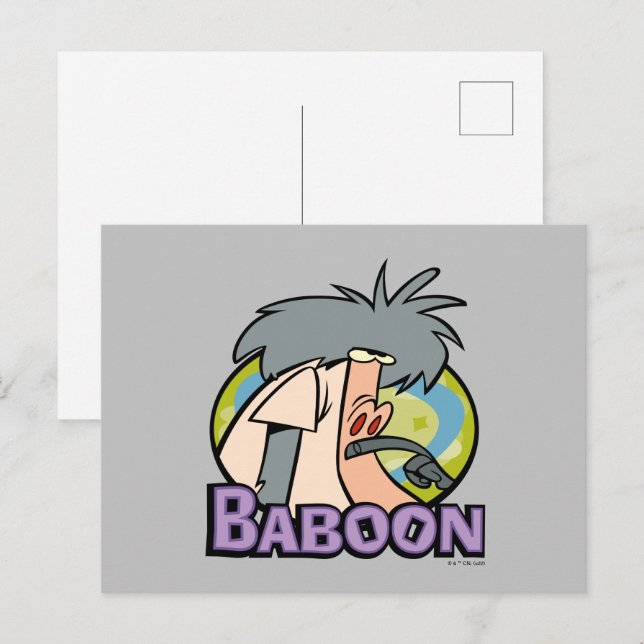 Cartão Postal Crachá de Caráter Baboon I.R. (Frente/Verso)