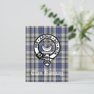 Cartão Postal Crachá de Clan Hannay Crest escocês e personalizad