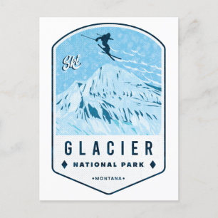 Cartão Postal Crachá de Esqui do Parque Nacional Glacier