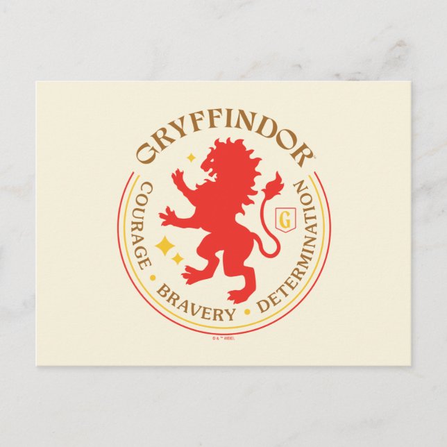 Cartão Postal CRACHÁ GRYFFINDOR™ Red Lion House (Frente)
