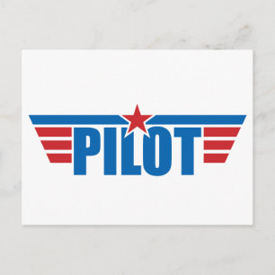 Cartão Postal Crachá-Piloto das Asas - Aviação