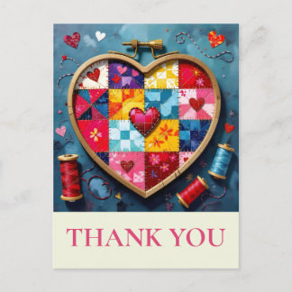 Cartão Postal Crafter Quilting Sewing Thank you