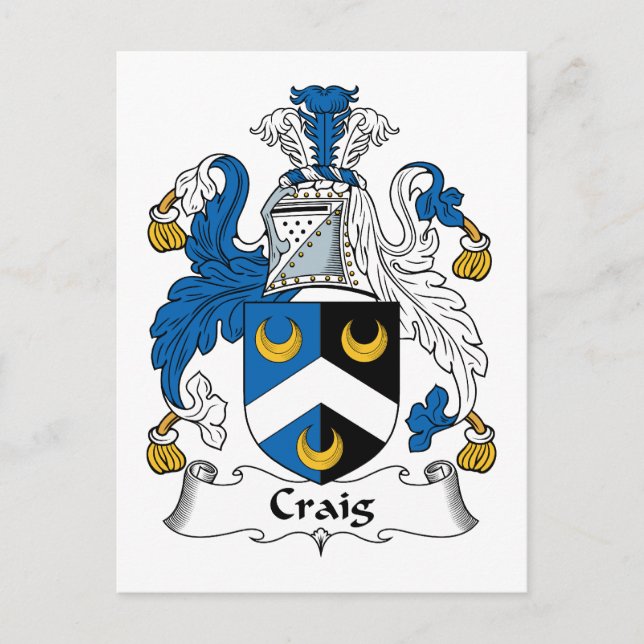 Cartão Postal Craig Family Crest (Frente)