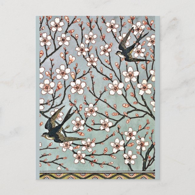 Cartão Postal Crane - Almond Blossomo e Engorda (Frente)