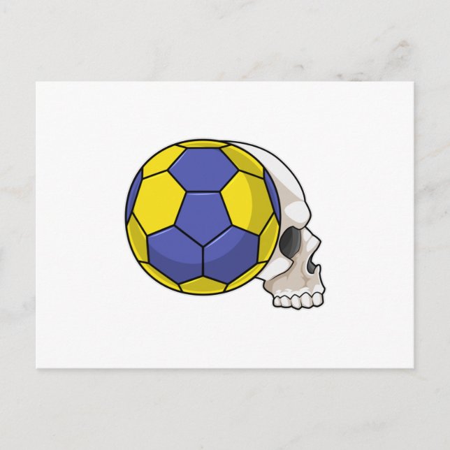 Cartão Postal Crânio com Esportes de Handebol (Frente)