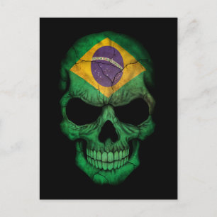 Cartão Postal Crânio da Bandeira Brasileira Personalizável