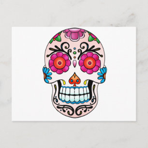 Cartão Postal Crânio de Açúcar - Dia dos Mortos, Tatuagem, Méxic