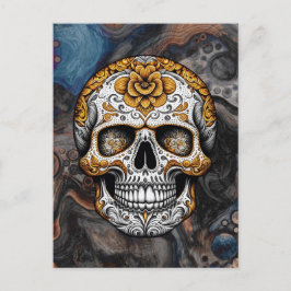 Cartão Postal Cranio de Açúcar Halloween
