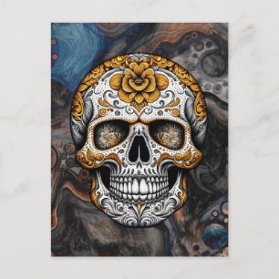 Cartão Postal Cranio de Açúcar Halloween