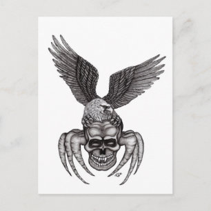Cartão Postal Crânio de Aranha com Águia