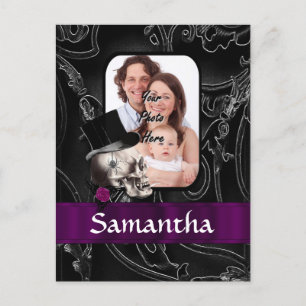 Cartão Postal Crânio de tatuagem gótica