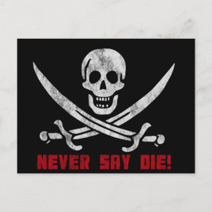 Cartão Postal Crânio e ossos cruzados