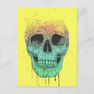 Cartão Postal crânio pop art
