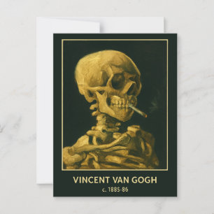 Cartão Postal Crânio Vintage Fumando – Arte Única Inspirada em V
