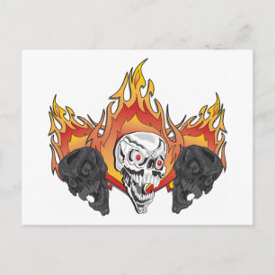 Cartão Postal Crânios flamejantes