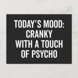 Cartão Postal Cranky e Psycho Engraçado