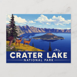 Cartão Postal Crater Lake National Park Deer Art