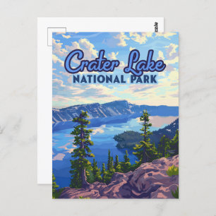 Cartão Postal Crater Lake National Park Oregon Retro