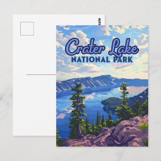 Cartão Postal Crater Lake National Park Oregon Retro (Frente/Verso)