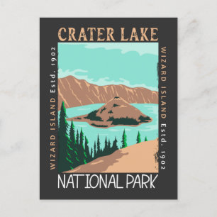 Cartão Postal Crater Lake National Park Oregon Retro Distúrbio