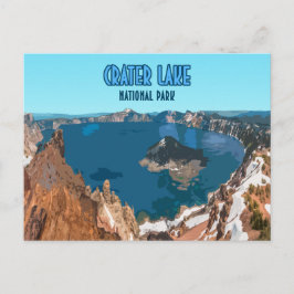 Cartão Postal Crater Lake National Park Oregon Vintage