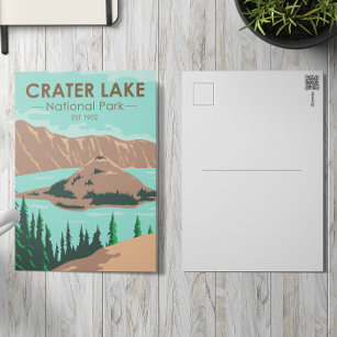 Cartão Postal Crater Lake National Park Oregon Vintage
