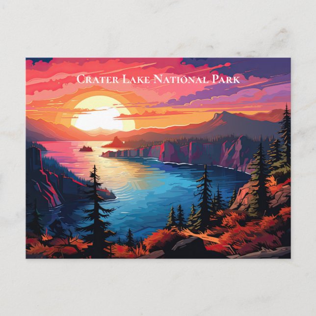 Cartão Postal Crater Lake National Park Souvenir Viagem (Frente)