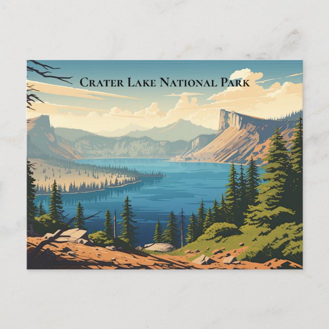 Cartão Postal Crater Lake National Park Souvenir Viagem (Frente)