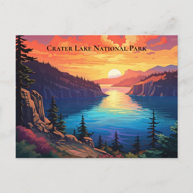 Cartão Postal Crater Lake National Park Souvenir Viagem (Frente)