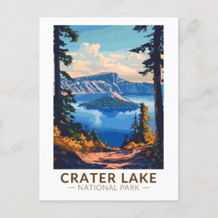 Cartão Postal Crater Lake National Park Viagem Art Vintage