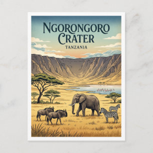 Cartão Postal Cratera de Ngorongoro Karatu Tanzânia