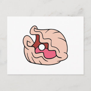 Cartão Postal Cravo de desenho rosa com uma pérola