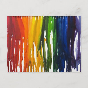 Cartão Postal Crayon derretido em telas