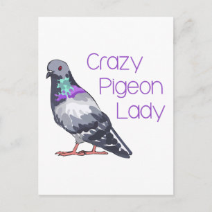 CARTÃO POSTAL CRAZY PIGEON LADY