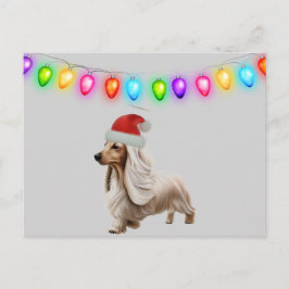 Cartão Postal Cream Christmas Dachshund