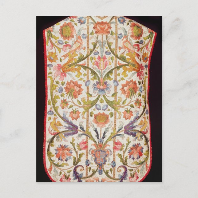 Cartão Postal Cream satin Chasuble, Nápoles, final do século XVI (Frente)