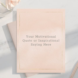 Cartão Postal Create Your Own Motivational Quote Blush Pink Gold