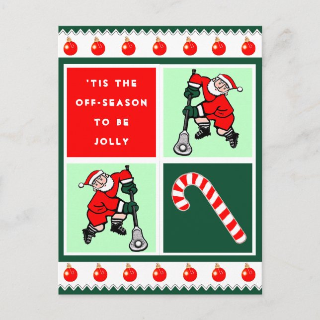 Cartão Postal Creative Lacrosse Christmas (Frente)